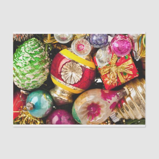 旧ヴィンテージ素朴クリスマスオーナメント 薄葉紙 (正面)