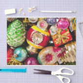 旧ヴィンテージ素朴クリスマスオーナメント 薄葉紙 (クラフト)