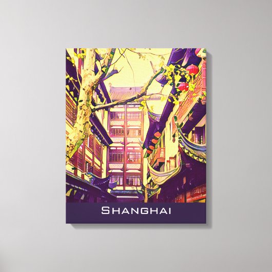 旧上海ヴィンテージ旅行優元庭園 キャンバスプリント (正面)