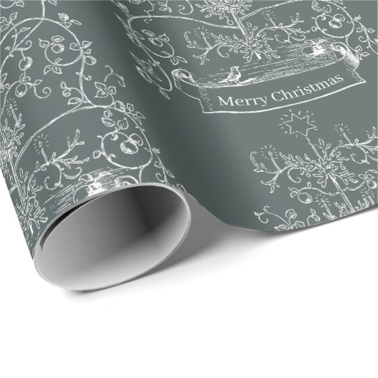 旧世界のクリ伝統的スマス ラッピングペーパー (ロールコーナー)