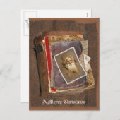 旧世界のサンタの本、メリークリスマス シーズンポストカード (正面/裏面)