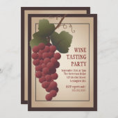 旧世界のトスカナ式のデマのワインの試飲のパーティー 招待状 (正面/裏面)