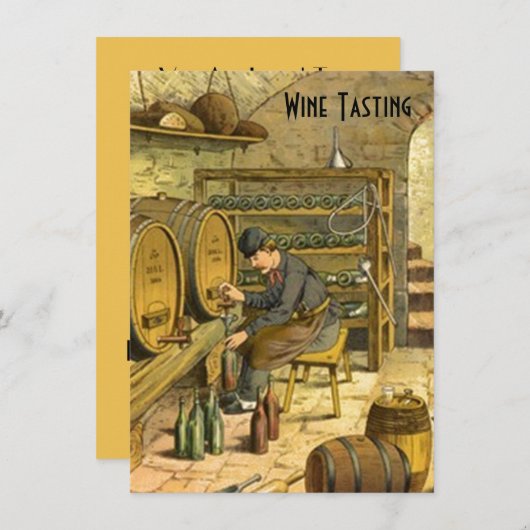 旧世界のワイン試飲パーティの招待状発表 招待状 (正面/裏面)