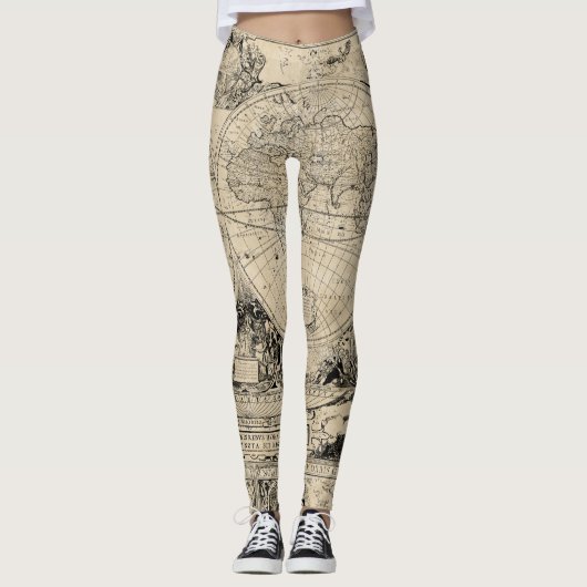 旧世界のヴィンテージの地図 レギンス (正面)