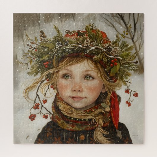 旧世界の冬の子供 ジグソーパズル (縦)