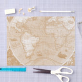 旧世界の地図のティッシュペーパー 薄葉紙 (クラフト)