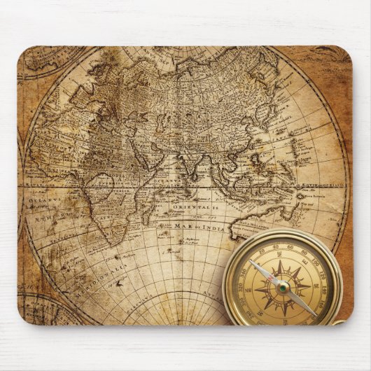 旧世界の地図のマウスパッド マウスパッド (正面)
