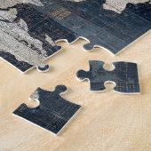 旧世界の地図の青 ジグソーパズル (側面)