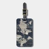 旧世界の地図の青 ラゲッジタグ (正面縦)