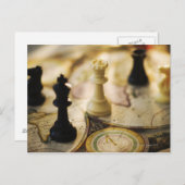 旧世界の地図の駒 ポストカード (正面/裏面)