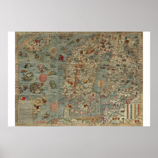 旧世界の地図"カルタマリーナ" ポスター (正面)