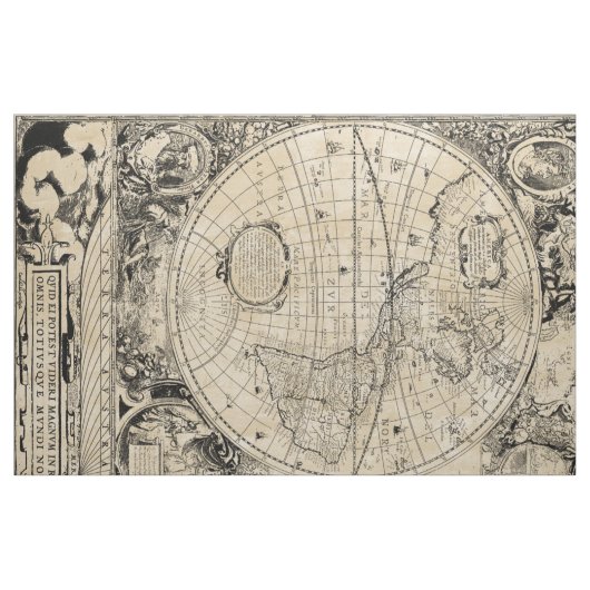 旧世界の地図 ファブリック (ファットクウォーター)