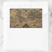 旧世界の地図 長方形シール (バッグ)