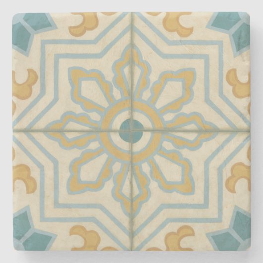 旧世界の装飾的なタイルパターン ストーンコースター (正面)