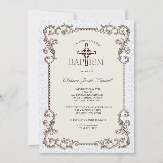 旧世界の青い洗礼招待状 招待状 (正面)