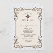 旧世界の青い洗礼招待状 招待状 (正面/裏面)