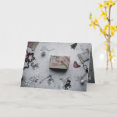 旧世界の魅力、ヴィンテージボックス、オーナメント、トワイン カード (黄色い花)