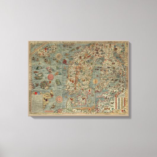 旧世界の「カルタマリーナ」の地図 キャンバスプリント (正面)