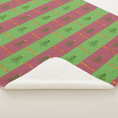 旧世界クリスマスツリーパターンエバーグリーン シェルパブランケット (3/4)