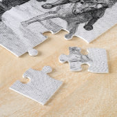 旧世界サンタと子供のモノクロ ジグソーパズル (側面)