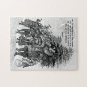 旧世界サンタと子供のモノクロ ジグソーパズル (横)