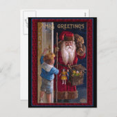 旧世界サンタクリスマスグリーティング シーズンポストカード (正面/裏面)