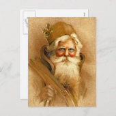 旧世界サンタクロース、ヴィンテージのビクトリア時代の人St.ニック シーズンポストカード (正面/裏面)