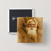 旧世界サンタクロース、ヴィンテージのビクトリア時代の人St.ニック 缶バッジ (正面&裏面)