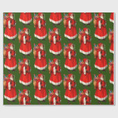 旧世界サンタヴィンテージクリスマス ラッピングペーパー (フラット)