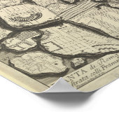 旧世界ヴィンテージローマ地図スケッチ ポスター (角)