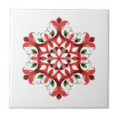 旧世界ヴィンテージ国赤デザイン陶磁器タイル タイル (正面)