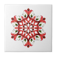 旧世界ヴィンテージ国赤デザイン陶磁器タイル