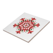 旧世界ヴィンテージ国赤デザイン陶磁器タイル タイル (側面)