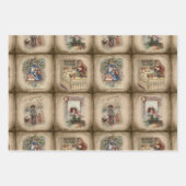 旧世界ヴィンテージ素朴クリスマスシーン ラッピングペーパーシート (正面2)