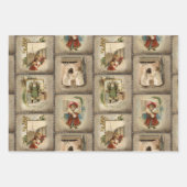 旧世界ヴィンテージ素朴クリスマスシーン ラッピングペーパーシート (正面)