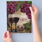 旧世界ヴィンテージ赤ぶどうワインテイスティングフライヤー チラシ (手)