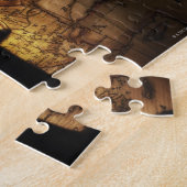 旧世界地図のキングチェス駒 ジグソーパズル (側面)