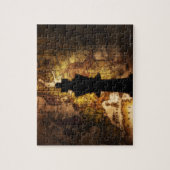 旧世界地図のキングチェス駒 ジグソーパズル (縦)