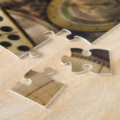 旧世界地図のドミノの列2 ジグソーパズル (側面)