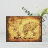 旧世界地図の招待カード 招待状 (スタンド正面)