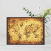 旧世界地図の招待状カード 招待状 (スタンド正面)