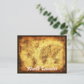 旧世界地図の招待状カード 招待状 (スタンド正面)