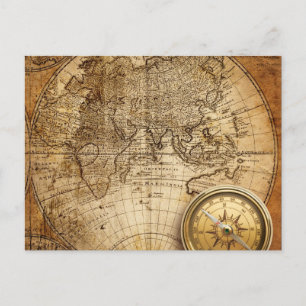 旧世界地図はがき ポストカード