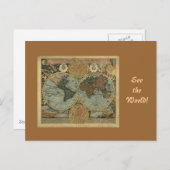 旧世界地図ギフト ポストカード (正面/裏面)