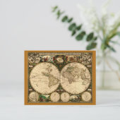 旧世界地図ギフト ポストカード (スタンド正面)