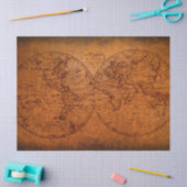 旧世界地図クラシックヴィンテージ素朴デザイン 薄葉紙 (クラフト)