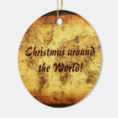 旧世界地図クリスマスオーナメント セラミックオーナメント (左)