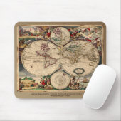 旧世界地図デザイナーギフト マウスパッド (マウス)