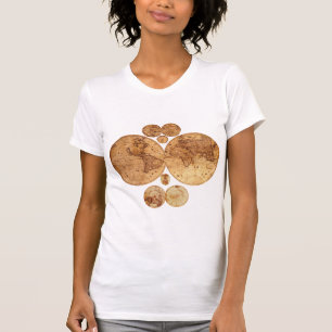 旧世界地図デザイナーギフト Tシャツ