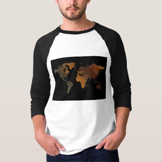 旧世界地図デザイナーギフト Tシャツ (正面)